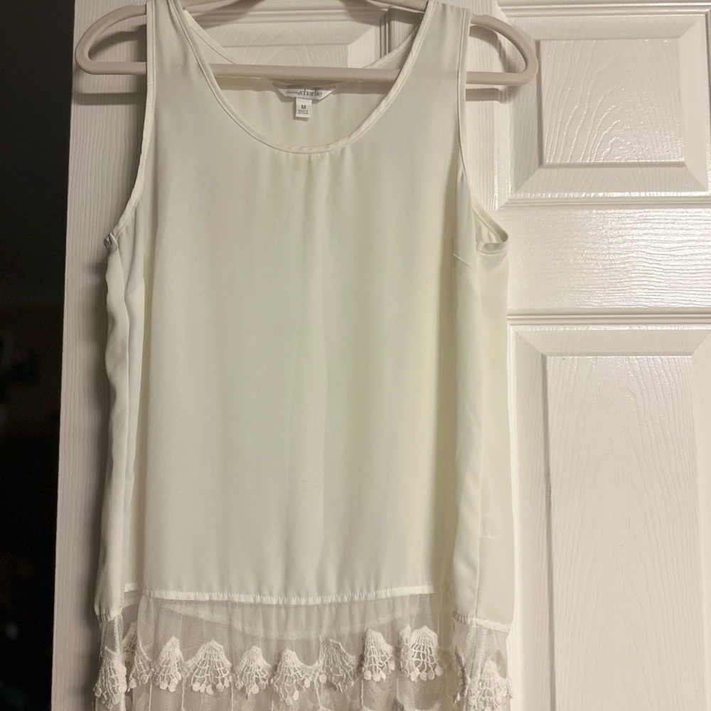Charming Charlie Cream Tank Top